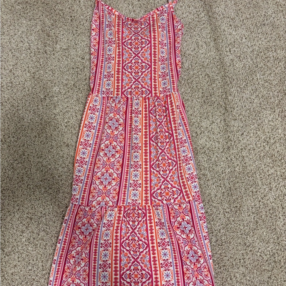 Pink and Orange Patterned Girl’s Dress